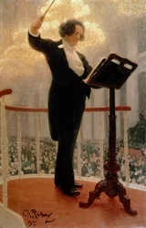 Portrett av den russiske komponisten Anton Grigoryevich Rubinstein (1829-1894) 1915